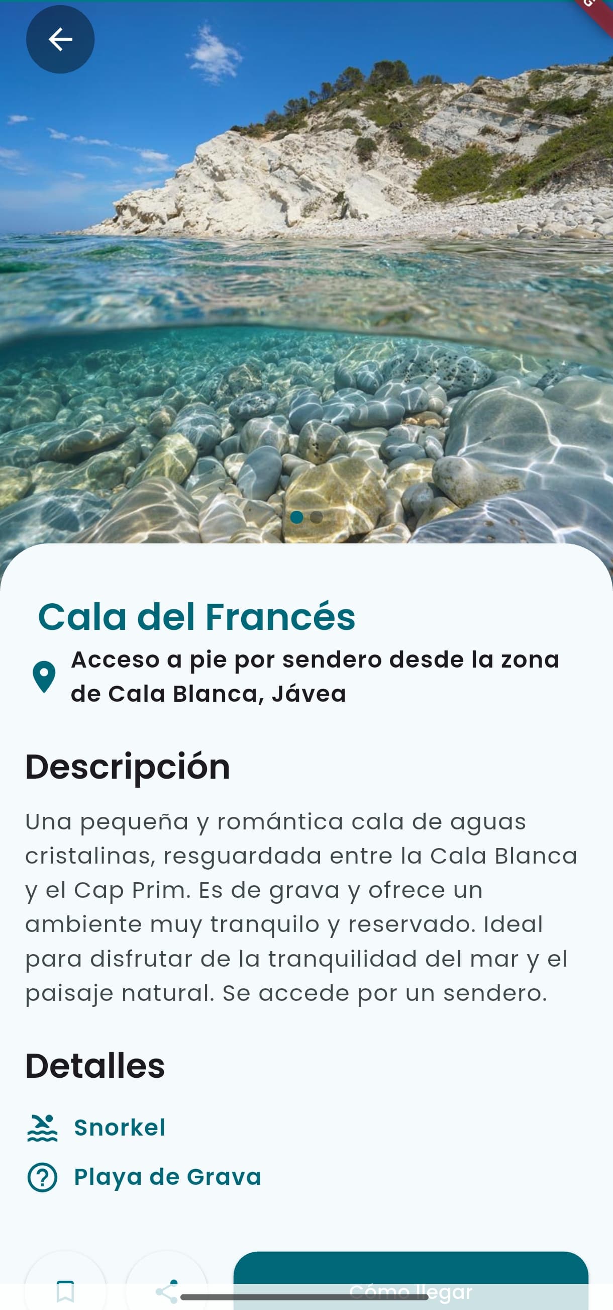 Página info cala Página info cala