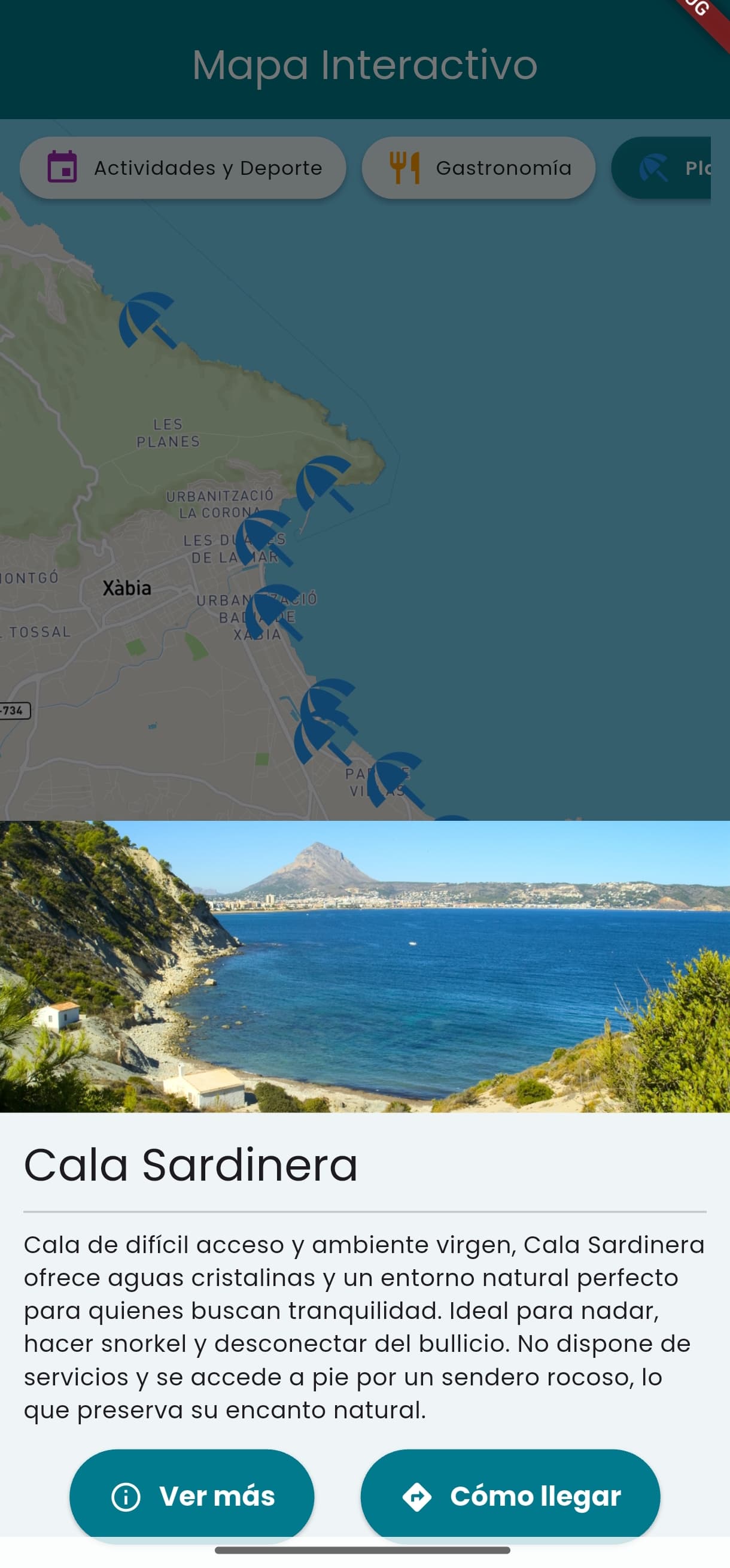Detalles item mapa interactivo de la app Detalles item mapa interactivo de la app