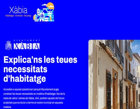 Xàbia abre una encuesta para perfilar las necesidades de vivienda en el municipio