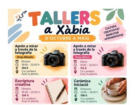 Xàbia abre la inscripción a cinco talleres culturales y de bienestar de octubre a mayo