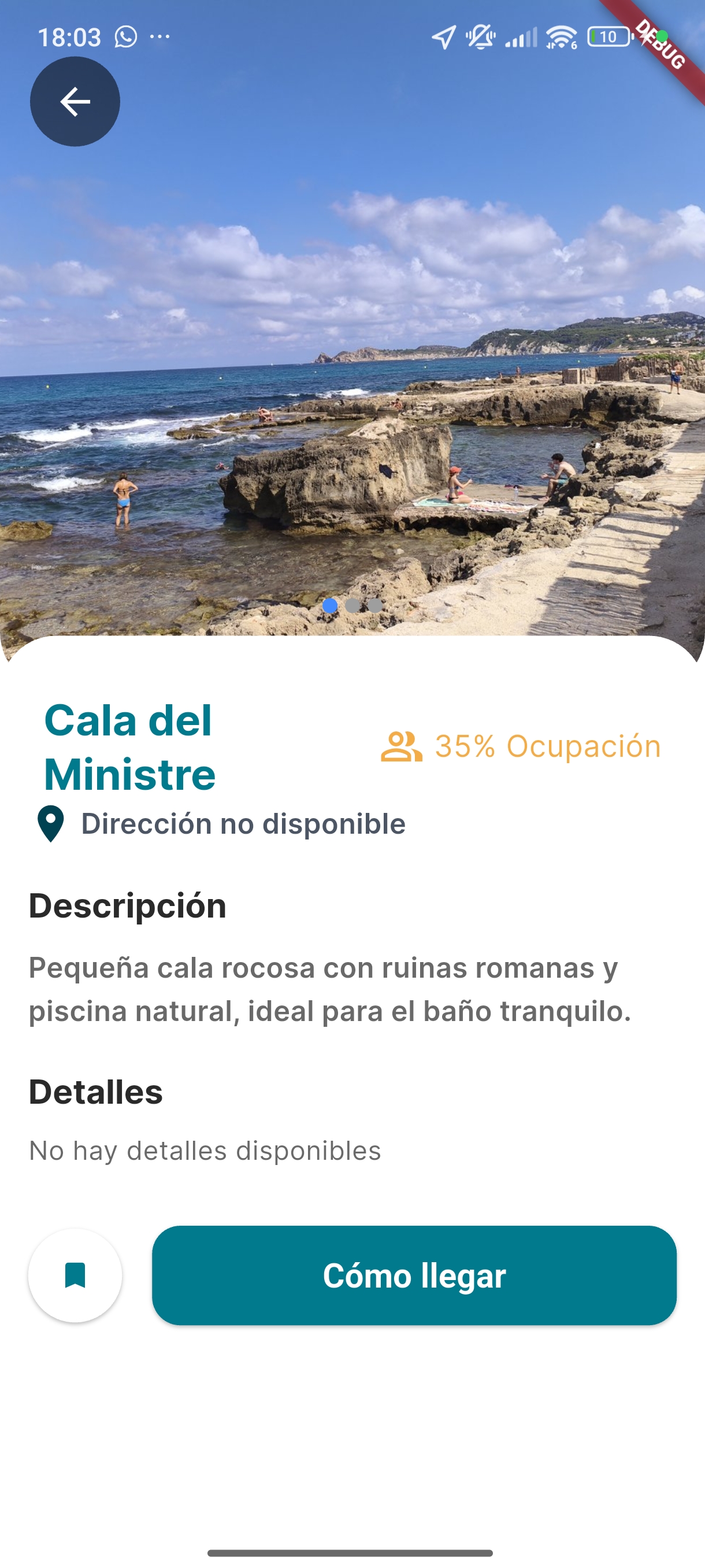Página info cala